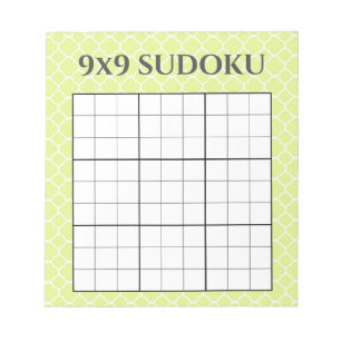 Lime Green Geometric 9x9 Sudoku Grid Sjabloon Notitieblok