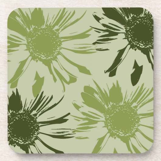 Lime Green Gerbera Flowers Drankjes Onderzetter (Voorkant)
