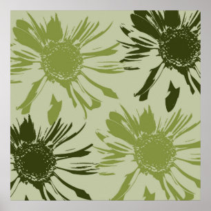 Lime Green Gerbera Flowers Poster