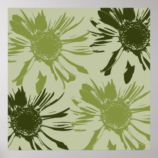 Lime Green Gerbera Flowers Poster (Voorkant)