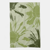 Lime Green Gerbera Flowers Theedoek (Verticaal)