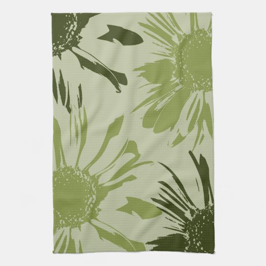 Lime Green Gerbera Flowers Theedoek (Verticaal)