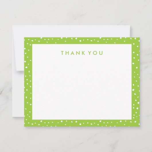 Lime Green gestippeld Bedankt Opmerking Kaarten (Voorkant)