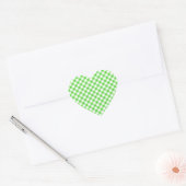 Lime Green Gingham geruit patroon Hart Sticker (Envelop)