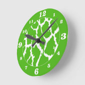 Lime Green Giraffe Animal Print genummerd Ronde Klok (Hoek)