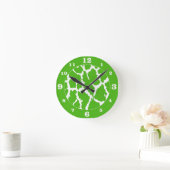 Lime Green Giraffe Animal Print genummerd Ronde Klok (Huis)