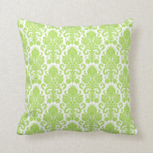 Lime Green Girly Damask Kussen
