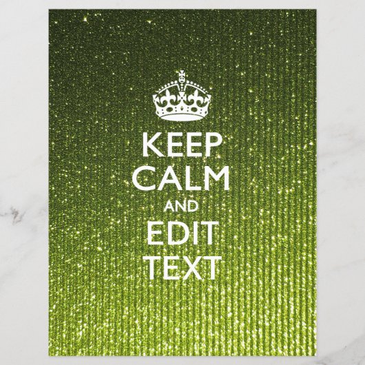 Lime Green Glamor Keep Calm Gezegde Flyer (Voorkant)