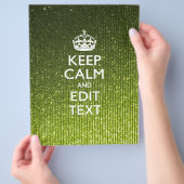 Lime Green Glamor Keep Calm Gezegde Flyer (Hand)