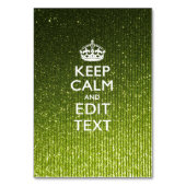 Lime Green Glamor Keep Calm Gezegde Kaart (Voorkant)