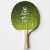 Lime Green Glamor Keep Calm Gezegde Tafeltennisbatje (Achterkant)