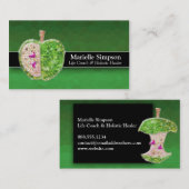 Lime Green Glitter Apple Holistic Healer Nutrition Visitekaartje (Voorkant / Achterkant)