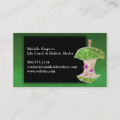 Lime Green Glitter Apple Holistic Healer Nutrition Visitekaartje (Achterkant)