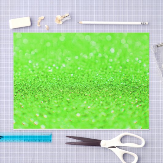 Lime Green Glitter Design Tissue Paper Tissuepapier (Craft)
