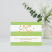 Lime Green, Glitter en Stripes Bedankt Kaarten (Staand voorkant)
