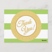 Lime Green, Glitter en Stripes Bedankt Kaarten (Achterkant)