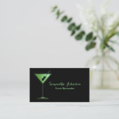 Lime Green Glitter Event Bartender Visitekaartje (Staand voorkant)