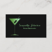 Lime Green Glitter Event Bartender Visitekaartje (Voorkant)