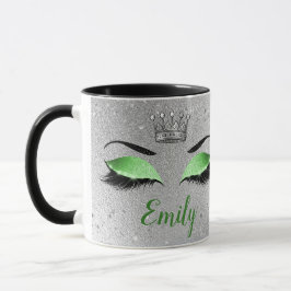 Lime Green Glitter Eyes Monogram Mok