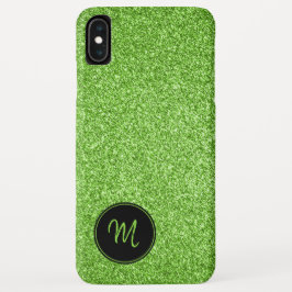 Lime Green Glitter Monogram Minimalist Sparkly Case-Mate iPhone Case