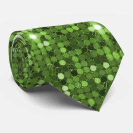 Lime Green Glitter Sparkle Disco Sequin Stropdas