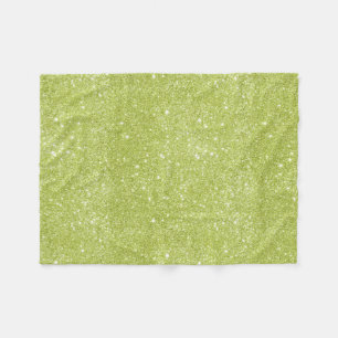 Lime Green Glitter Sparkles Fleece Deken