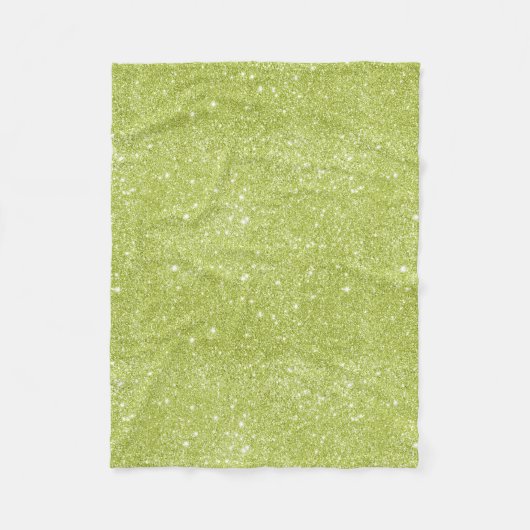 Lime Green Glitter Sparkles Fleece Deken (Voorkant)
