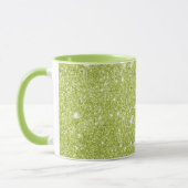 Lime Green Glitter Sparkles Mok (Links)
