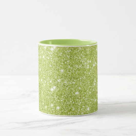 Lime Green Glitter Sparkles Mok (Midden)