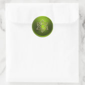 Lime Green Gold Star van David Envelope Seal Ronde Sticker (Tas)