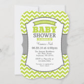 Lime Green Gray Chevron Baby shower Uitnodiging (Voorkant)