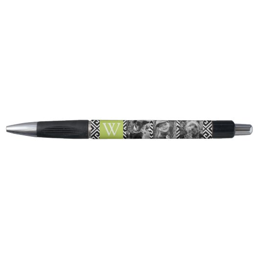 Lime Green Greek Key Photo Collage Pen (Voorkant)