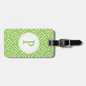 Lime Green Greek Spirals Bagagelabel (Voorkant horizontaal)