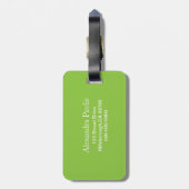Lime Green Greek Spirals Bagagelabel (Achterkant verticaal)