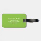 Lime Green Greek Spirals Bagagelabel (Achterkant horizontaal)