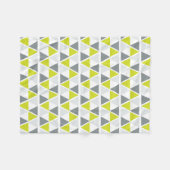 Lime Green Grey Geometric Pattern Fleece Deken (Voorkant (Horizontaal))