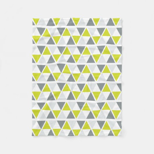 Lime Green Grey Geometric Pattern Fleece Deken (Voorkant)