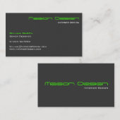 Lime Green Grey Modern Minimalistisch Visitekaartj Visitekaartje (Voorkant / Achterkant)