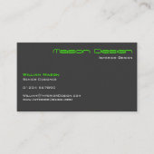 Lime Green Grey Modern Minimalistisch Visitekaartj Visitekaartje (Voorkant)