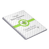 Lime Green & Grey Polka Dot Baby shower Gastenboek Notitieboek (Rechterzijde)
