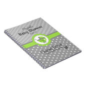 Lime Green & Grey Polka Dot Baby shower Gastenboek Notitieboek (Rechterzijde)