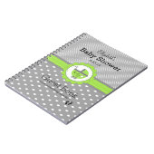 Lime Green & Grey Polka Dot Baby shower Gastenboek Notitieboek (Linkerzijde)