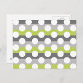 Lime Green Grey White Modern Polka Dot Pattern Briefkaart (Voorkant / Achterkant)