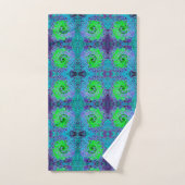 Lime Green Groovy Abstract Retro Liquid Swirl Bad Handdoek (Handdoek)