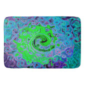 Lime Green Groovy Abstract Retro Liquid Swirl Badmat (Voorkant)