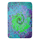Lime Green Groovy Abstract Retro Liquid Swirl Badmat (Voorkant Verticaal)