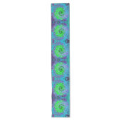 Lime Green Groovy Abstract Retro Liquid Swirl Lange Tafelloper (Voorkant)