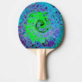 Lime Green Groovy Abstract Retro Liquid Swirl Tafeltennisbatje