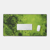 Lime Green Grunge with Black Accents Bureaumat (Keyboard & Muis)