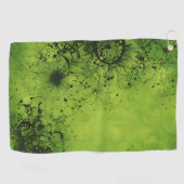 Lime Green Grunge with Black Accents Golfhanddoek (Horizontaal)